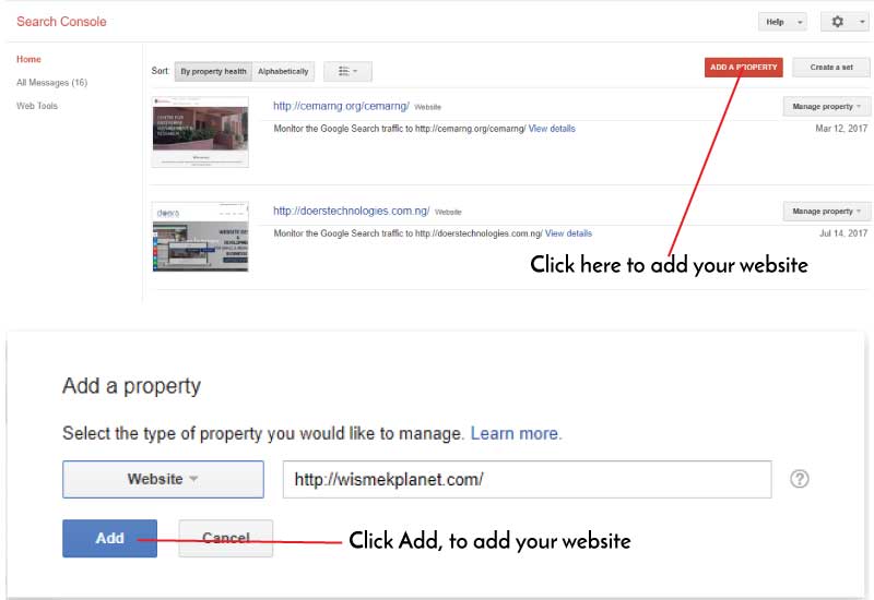 Adding your Website to Google Search Console