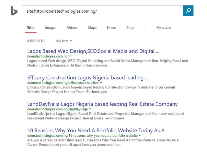 Simply check to find out if your website is indexed by Bing